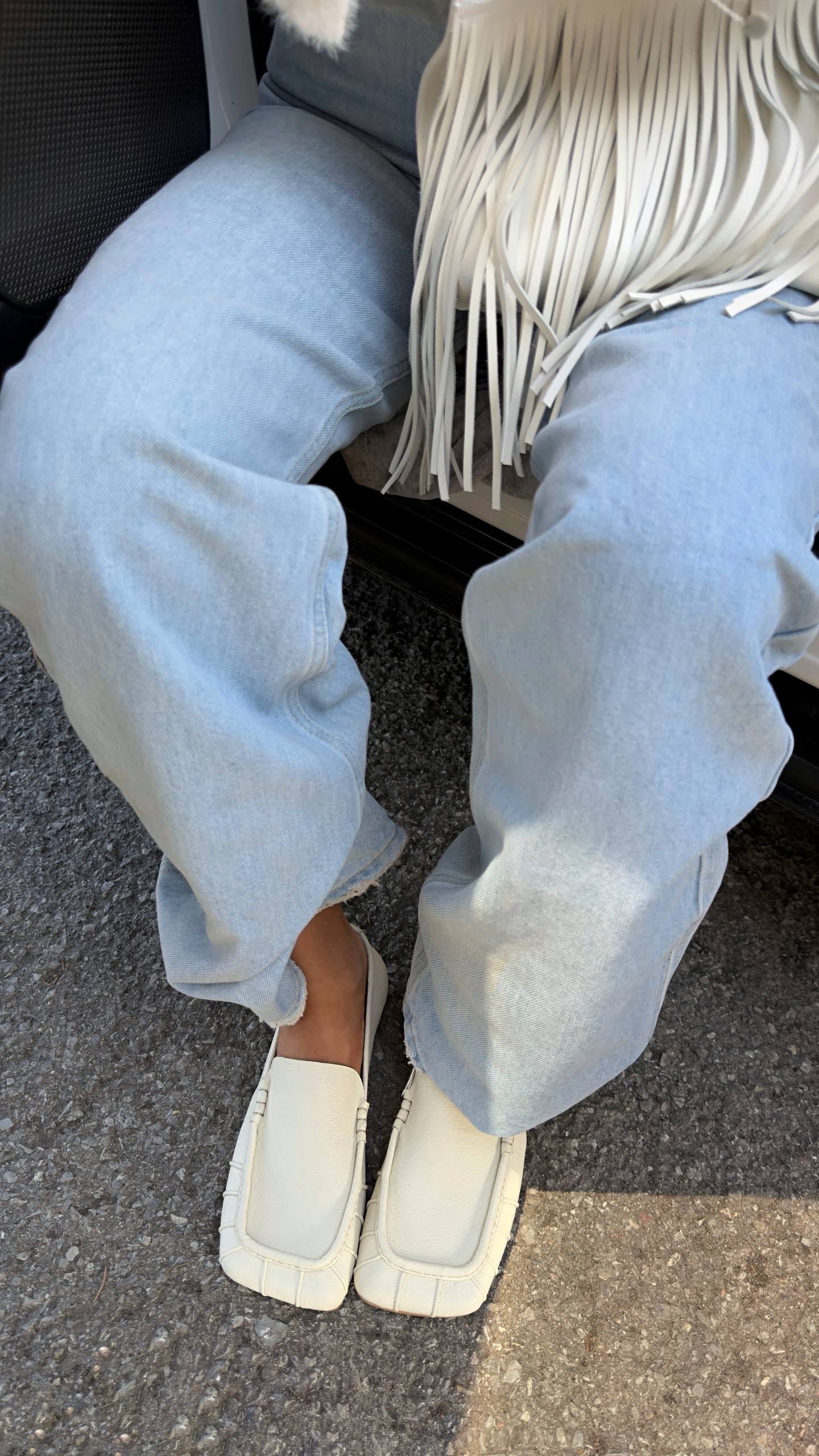 Loafers with a square toe