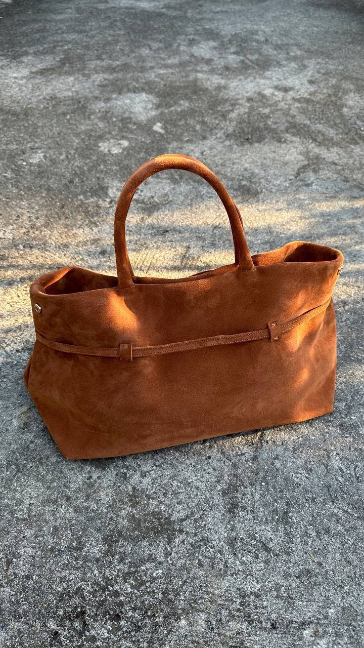 Practical ginger suede bag - Image 2